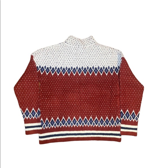 Telluride Snowflake Fairisle Mock Neck Sweater Size Large - Picture 5 of 8